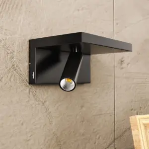 Aplique de pared para cama Beam de color negro